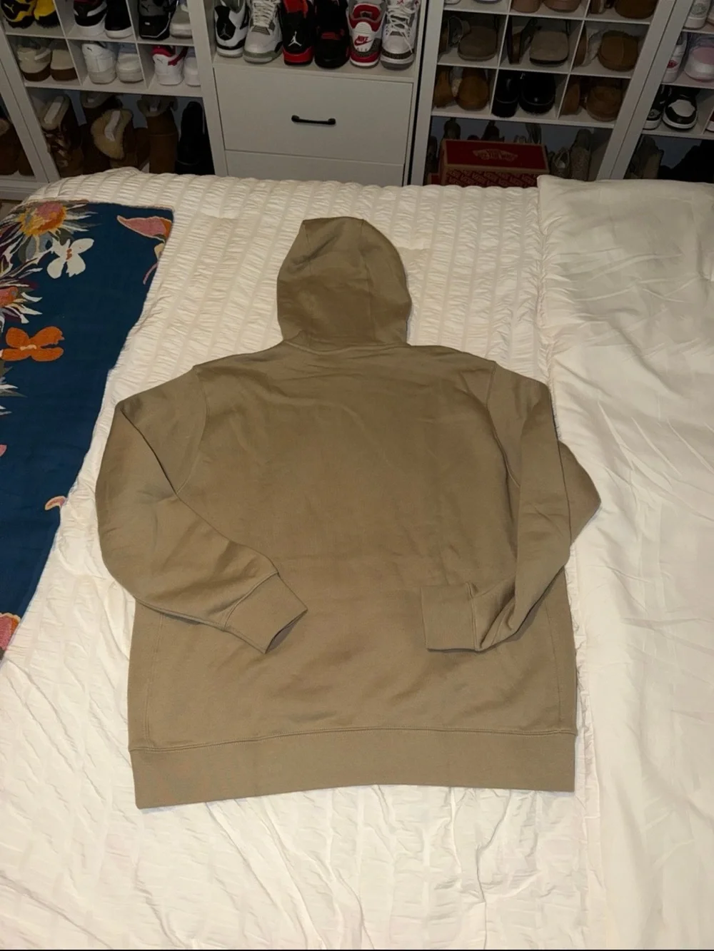 Nike Tan Hooded Pullover with White Swoosh - Picture 4 of 4